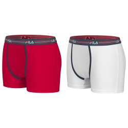 Pack 2 Boxers FILA Blanc et rouge en Coton BOXER FILA