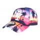 Casquette Enfant rose et bleue Tropical Night de 7 à 11 ans Casquette Enfant Hip Hop Honour