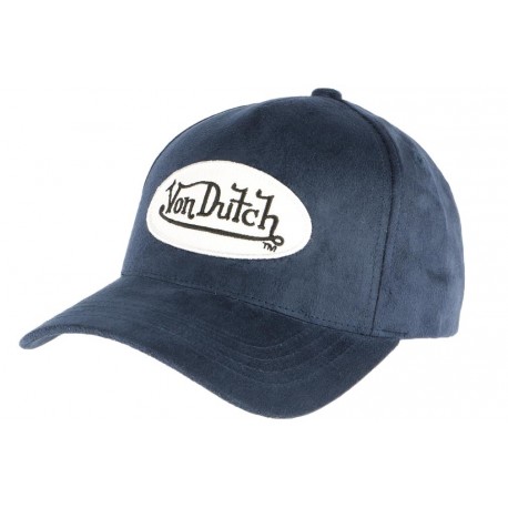 Casquette Von Dutch Cuir Bleu Marine Suede ANCIENNES COLLECTIONS divers