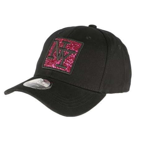 Casquette NY femme noire paillettes rouge Fashly ANCIENNES COLLECTIONS divers