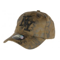 Casquette NY militaire vert kaki cuir daim Kraft ANCIENNES COLLECTIONS divers