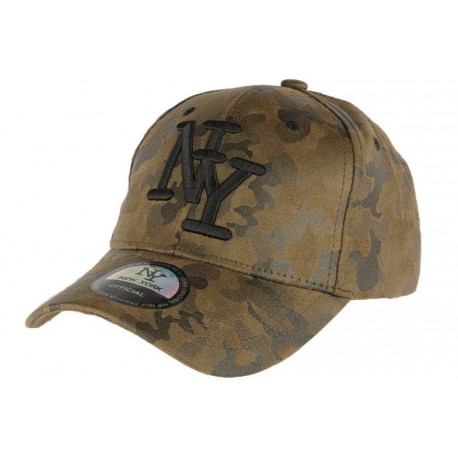 Casquette NY militaire vert kaki cuir daim Kraft ANCIENNES COLLECTIONS divers