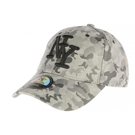 Casquette NY militaire gris argent cuir daim Kraft ANCIENNES COLLECTIONS divers