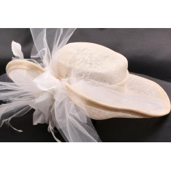 Chapeau mariée Zoe en sisal écru ANCIENNES COLLECTIONS divers