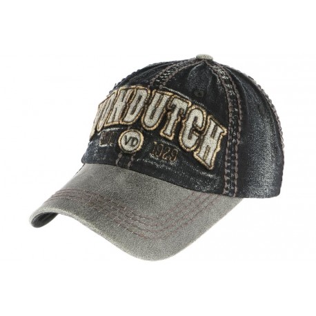 Casquette Von Dutch grise denim jean visiere cuir Vern ANCIENNES COLLECTIONS divers