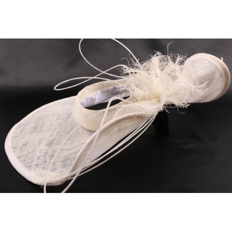 Chapeau mariée laido en sisal blanchi Chapeau mariée Léon montane