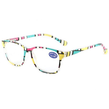 Lunettes Loupes Rose Vert et Jaune Azza Dioptrie +1,5 Lunettes Loupes New Time