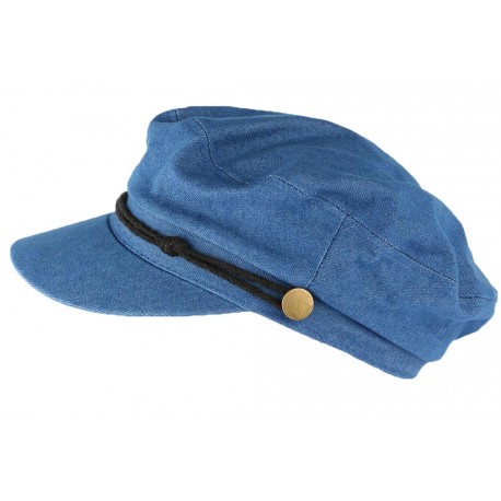 Casquette de marin bleu denim tendance coton Flybust CASQUETTES Léon montane