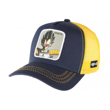 Casquette trucker Vegeta Dragon Ball Z Jaune et bleue Collabs ANCIENNES COLLECTIONS divers