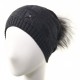 Bonnet pompon fourrure noir Chalime Celine Robert ANCIENNES COLLECTIONS divers