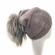 Bonnet pompon fourrure beige Chalime Celine Robert ANCIENNES COLLECTIONS divers