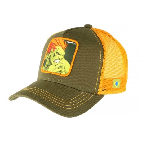Casquette Blanka Street Fighter vert orange Collabs ANCIENNES COLLECTIONS divers