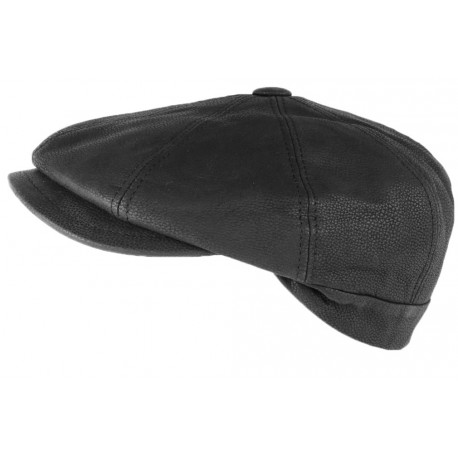 Casquette Cuir Noir vintage Luciano HG Italie ANCIENNES COLLECTIONS divers