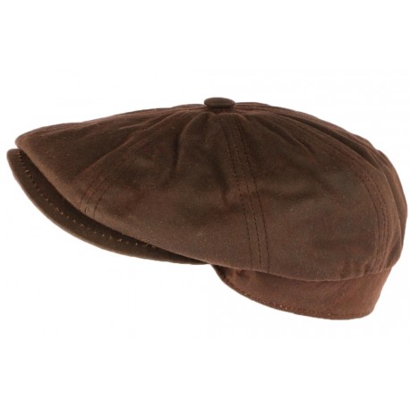 Casquette gavroche Coton Huile marron Creation Francaise CASQUETTES Léon montane