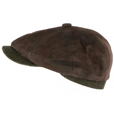 Casquette Beret Cuir Homme