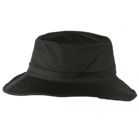 Chapeau Bob coton huile Noir imperméable Finistère BOB Nyls Création