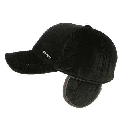 Casquette baseball cache oreille noire velours Steyson CASQUETTES Léon montane