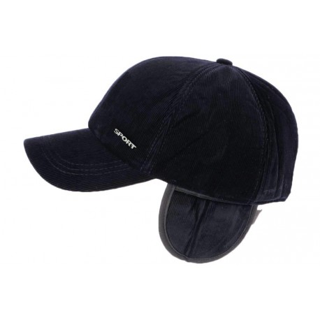 Casquette baseball cache oreille bleu velours Steyson CASQUETTES Léon montane