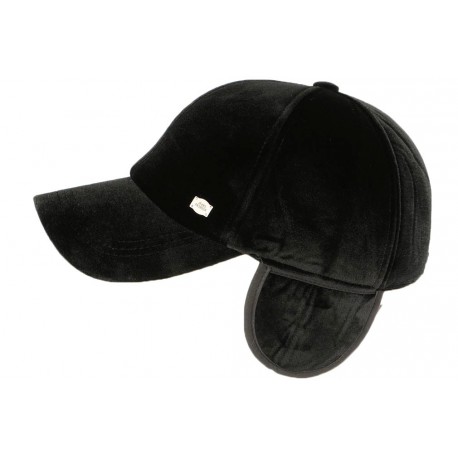 Casquette cache oreille noire velours Season CASQUETTES Léon montane