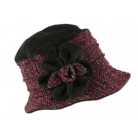 Toque chapeau laine femme noire rose Leana CHAPEAUX Léon montane