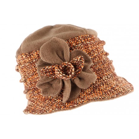 Toque chapeau laine femme orange marron Leana CHAPEAUX Léon montane