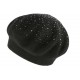 Beret Femme Noir cachemire avec perles Lonya ANCIENNES COLLECTIONS divers