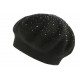 Beret Femme Noir cachemire avec perles Lonya ANCIENNES COLLECTIONS divers