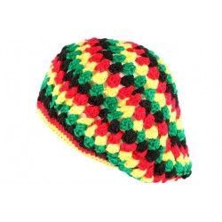 Beret Bonnet Rasta jaune vert rouge oversize Raygo BONNETS Nyls Création