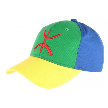 Casquette berbere drapeau bleu vert jaune amazigh CASQUETTES PAYS