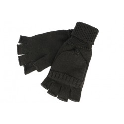 Gants Mitaine et Moufle Noir en Laine Carpsy Gants Nyls Création