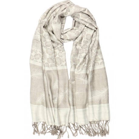 Foulard Pashmina gris argent avec soie Patna ANCIENNES COLLECTIONS divers