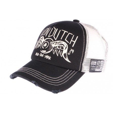 Casquette Von Dutch Noire et Beige Crew Eyeball CASQUETTES VON DUTCH