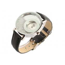 Montre femme argent et strass bracelet noir Precya ANCIENNES COLLECTIONS divers