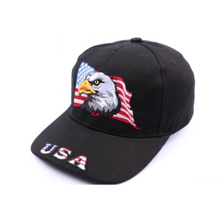 Casquette Aigle drapeau USA Noir CASQUETTES divers