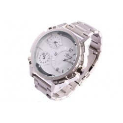 Grosse montre argent triple fuseau horaire Fyrkex Michael John Montre Michael John