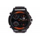 Grosse montre noire orange triple fuseau horaire Fyrkex Michael John ANCIENNES COLLECTIONS divers