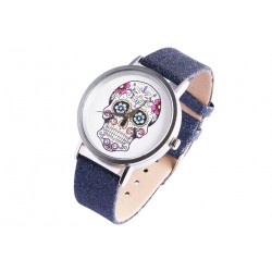 Montre bracelet paillettes bleues tete de mort fashion Michael John ANCIENNES COLLECTIONS divers