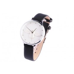 Montre abeille femme argent bracelet noir Melifyk Montre Michael John