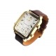 Grosse montre rectangle chronographe marron bracelet cuir Kyltex Michael John ANCIENNES COLLECTIONS divers