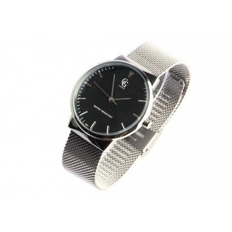 Montre femme argent et noire maille milanaise Orphee ANCIENNES COLLECTIONS divers