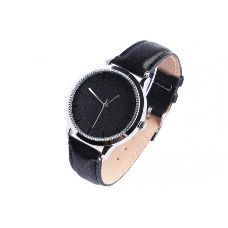 Montre femme strass noir bracelet cuir noir Staly ANCIENNES COLLECTIONS divers