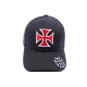 Casquette Croix de malte noir et rouge CASQUETTES divers