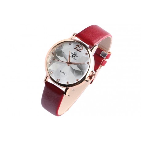 Jolie montre femme fleur doree bracelet rouge Melka ANCIENNES COLLECTIONS divers