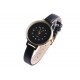 Fin bracelet montre femme noir dore strass classe Prestya Montre Michael John