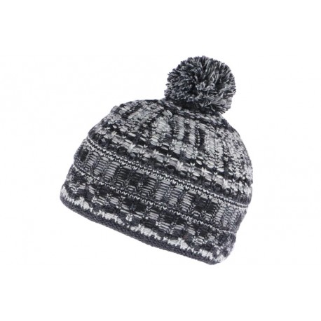 Bonnet pompon noir et gris doublure polaire Alpy Leon Montane BONNETS Léon montane