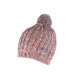 Bonnet pompon gris et rouge corail Koly Leon Montane BONNETS Léon montane