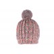 Bonnet pompon gris et rouge corail Koly Leon Montane BONNETS Léon montane