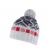 Bonnet pompon gris et rouge Fashion Floky Leon Montane BONNETS Léon montane