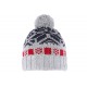 Bonnet pompon gris et rouge Fashion Floky Leon Montane BONNETS Léon montane