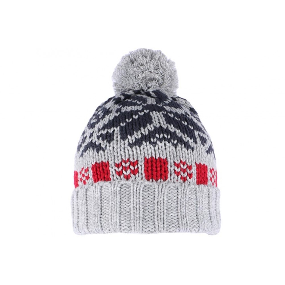 Bonnet a pompon homme, marque Killy, couleurs gris rouge noir